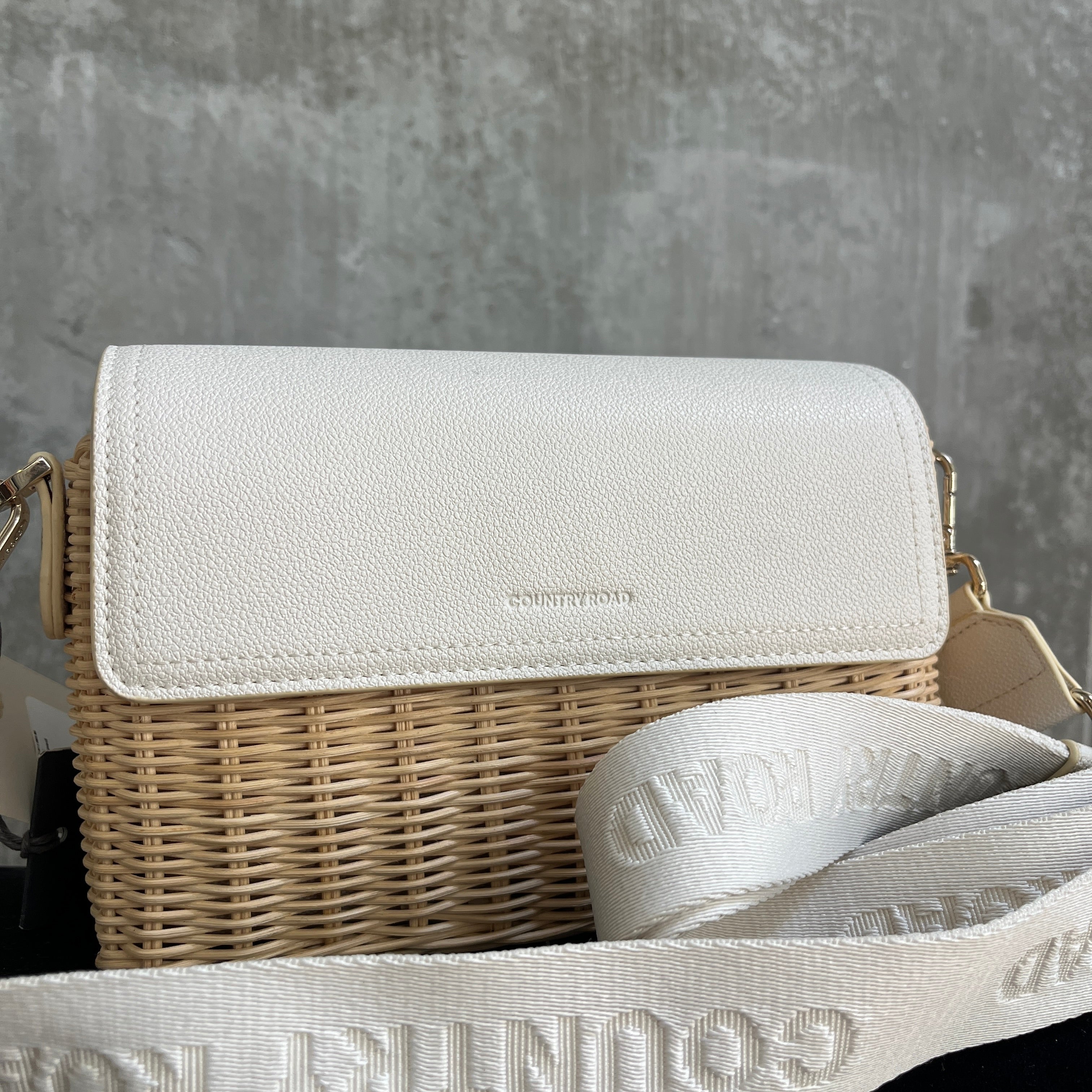 Country Road Rattan Crossbody Bag