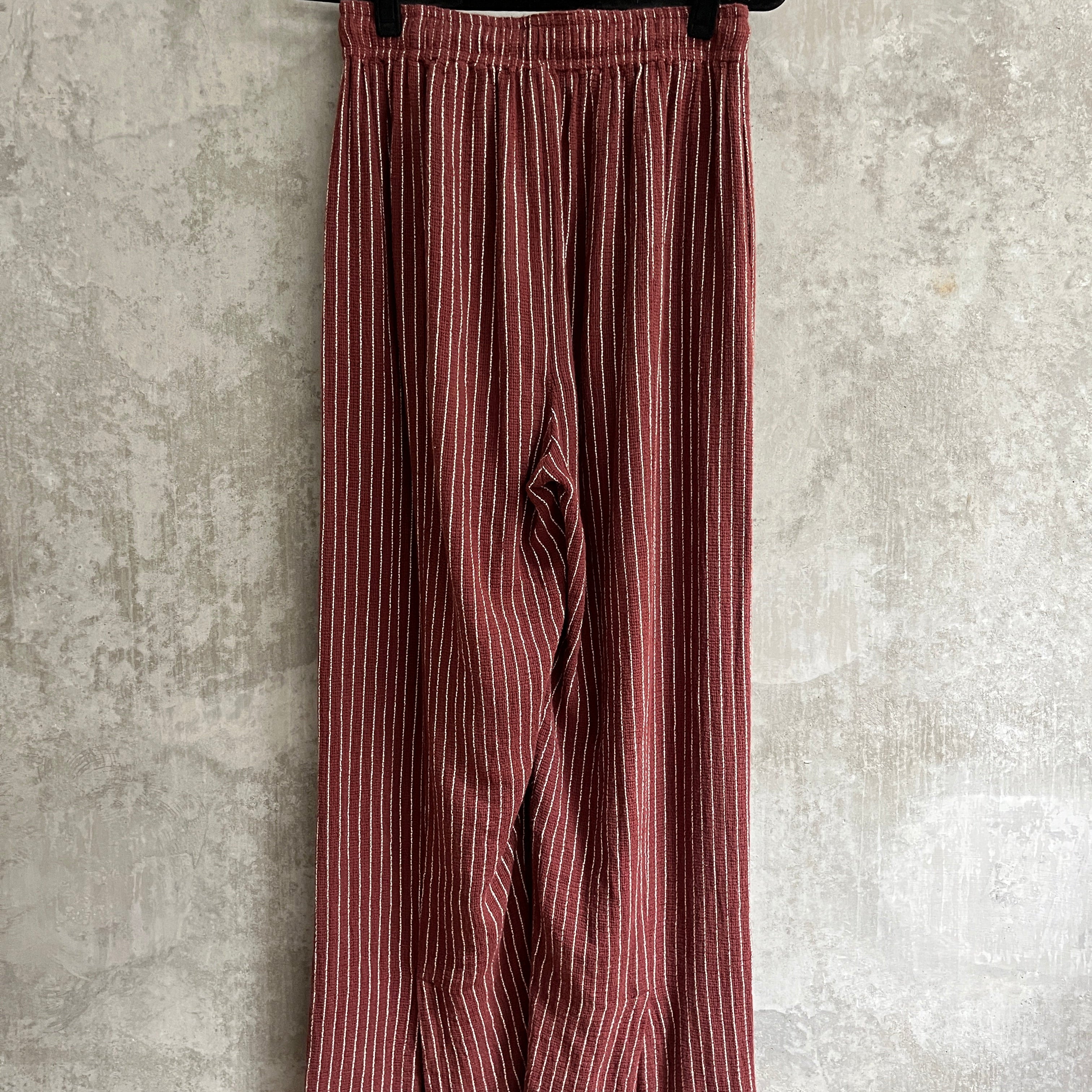 Zulu and Zephyr Maroon Striped Relaxed Pant