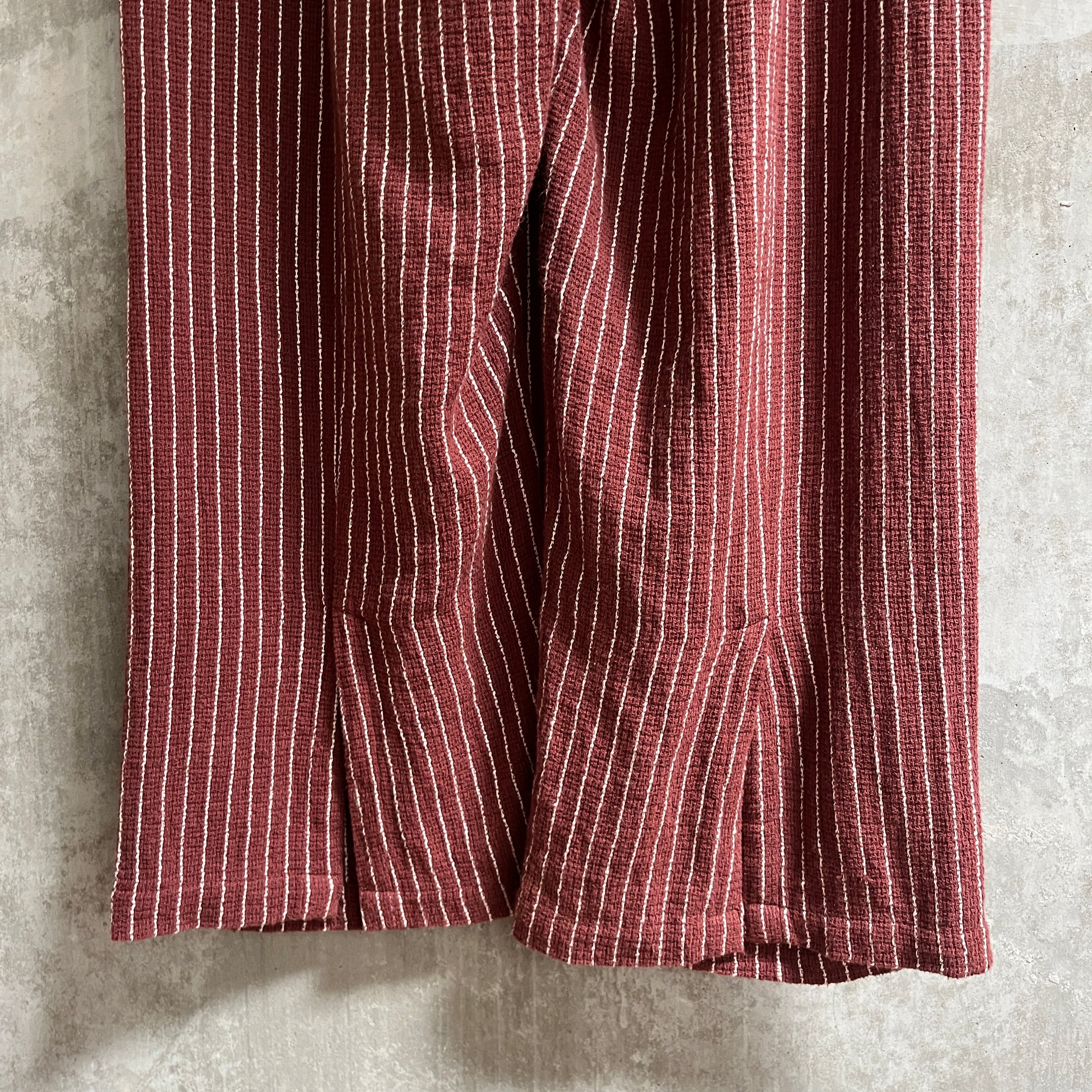 Zulu and Zephyr Maroon Striped Relaxed Pant