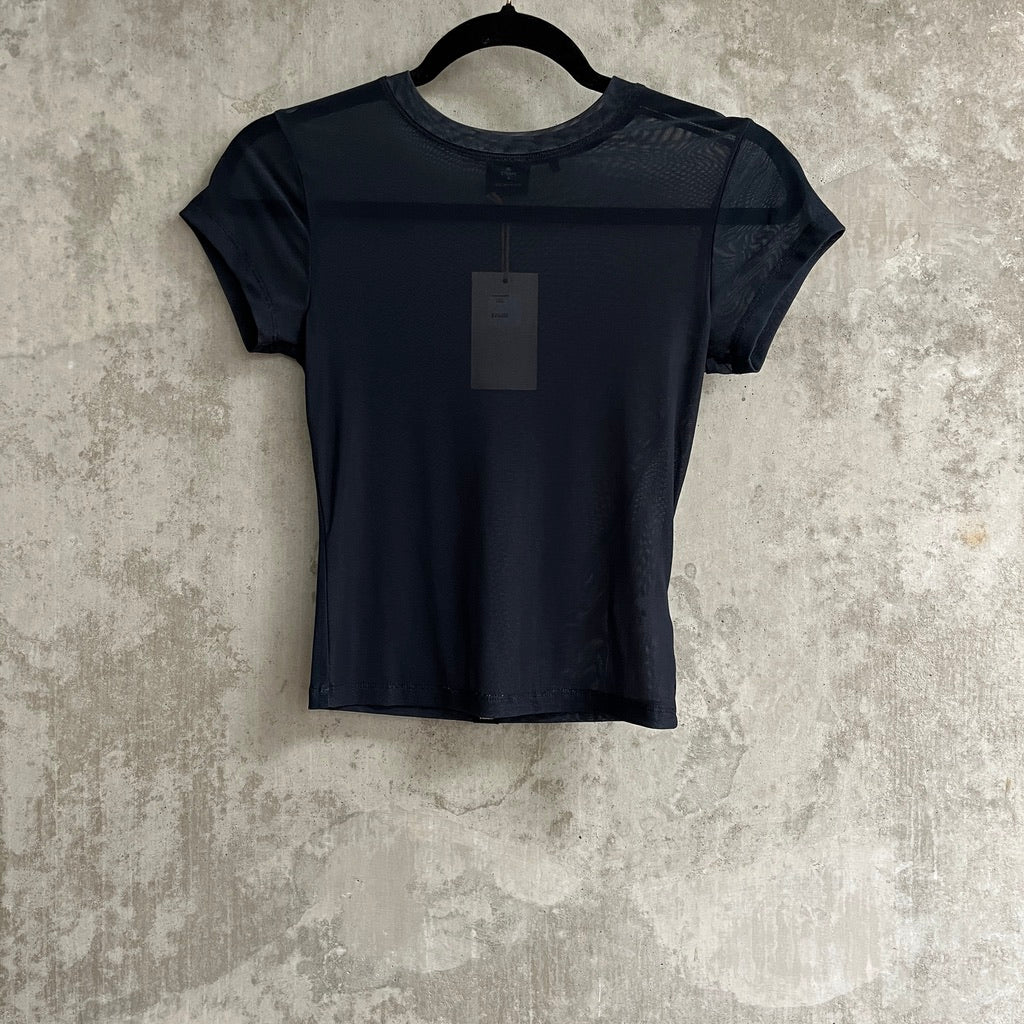 Thrills Sheer Baby Tee In Navy