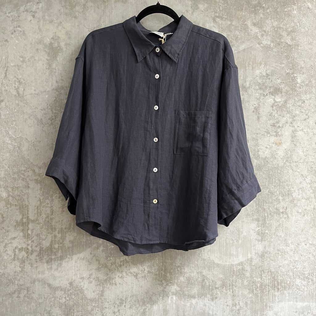 Deiji Studios Oversized Button Up In Ink