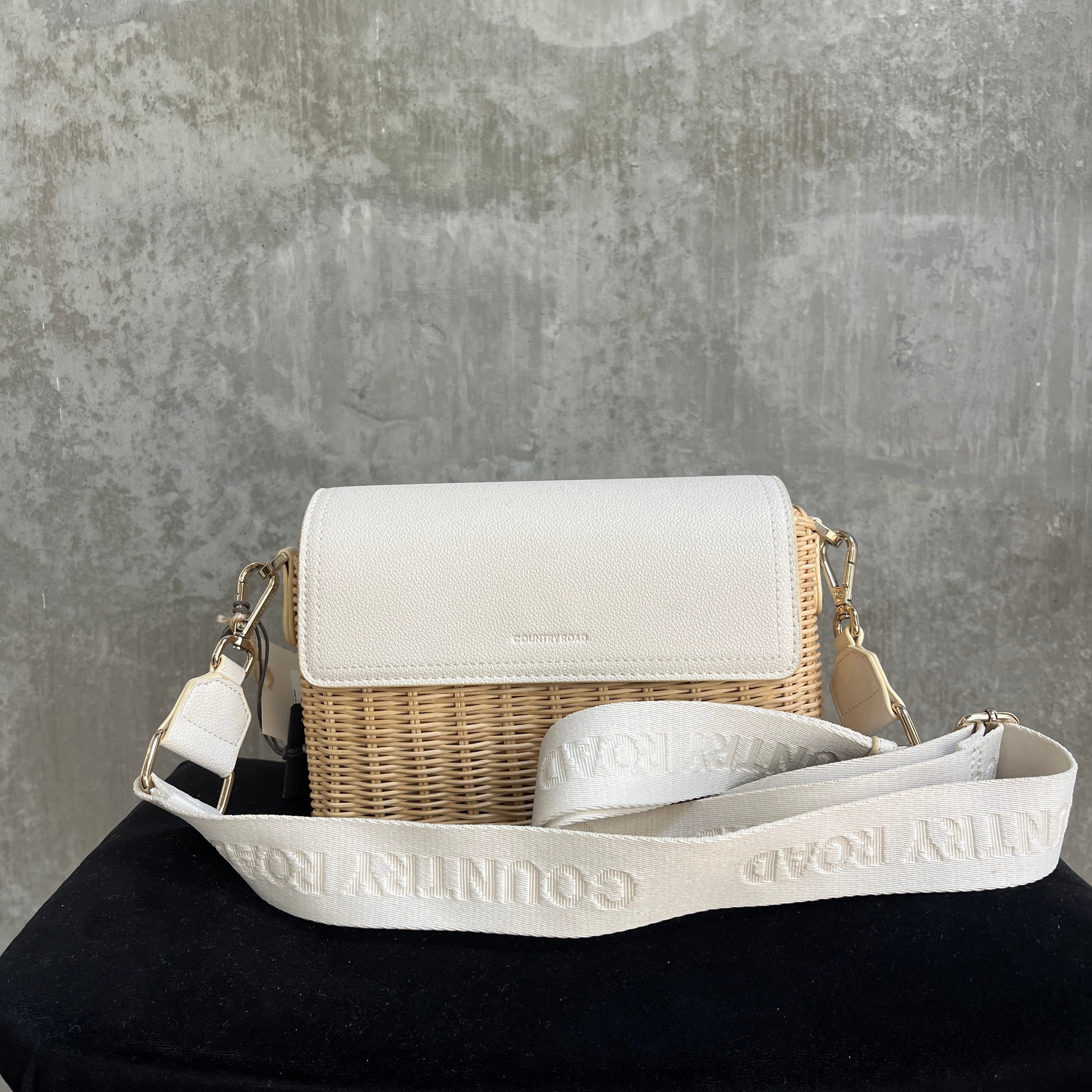 Country Road Rattan Crossbody Bag