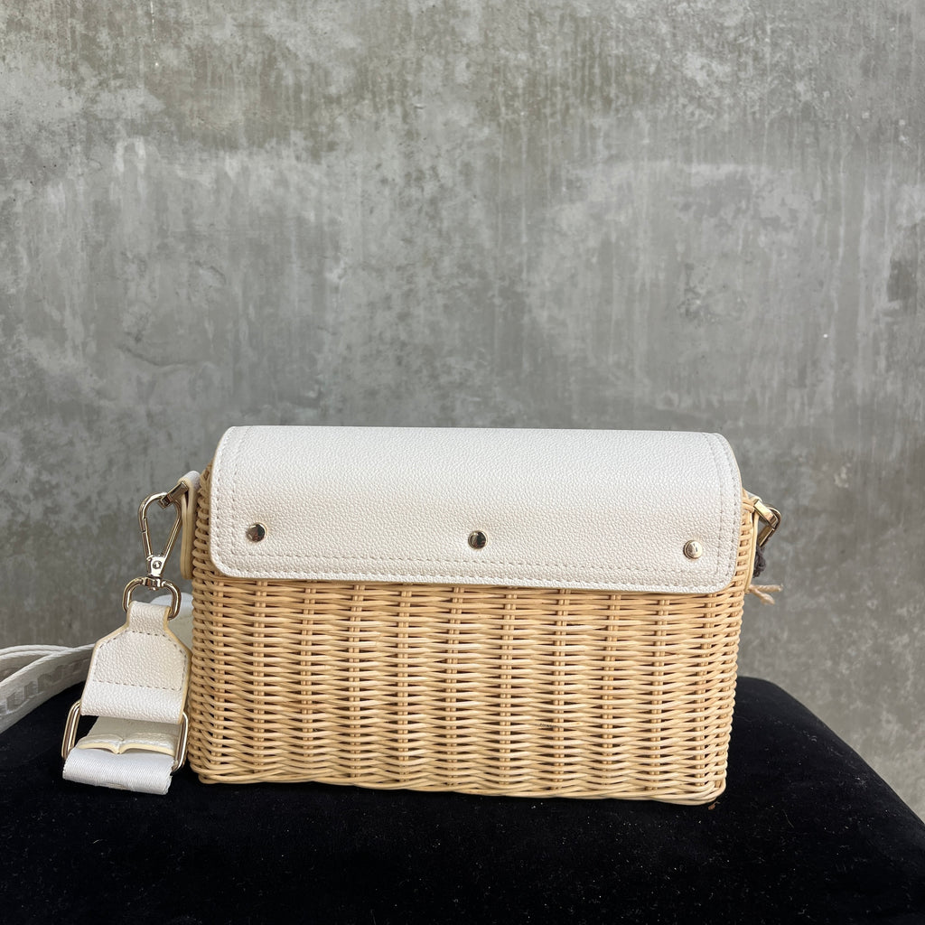 Country Road Rattan Crossbody Bag