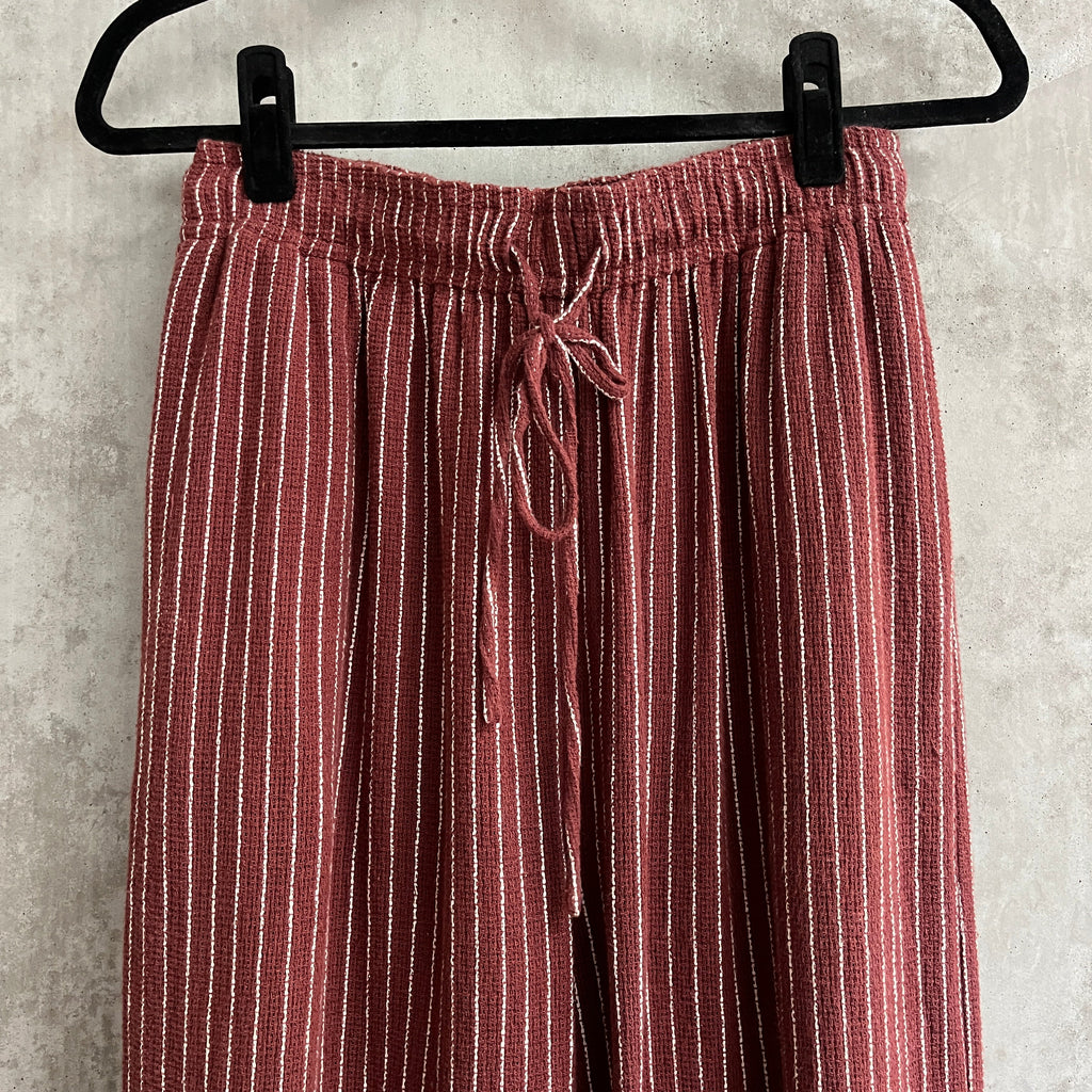 Zulu and Zephyr Maroon Striped Relaxed Pant