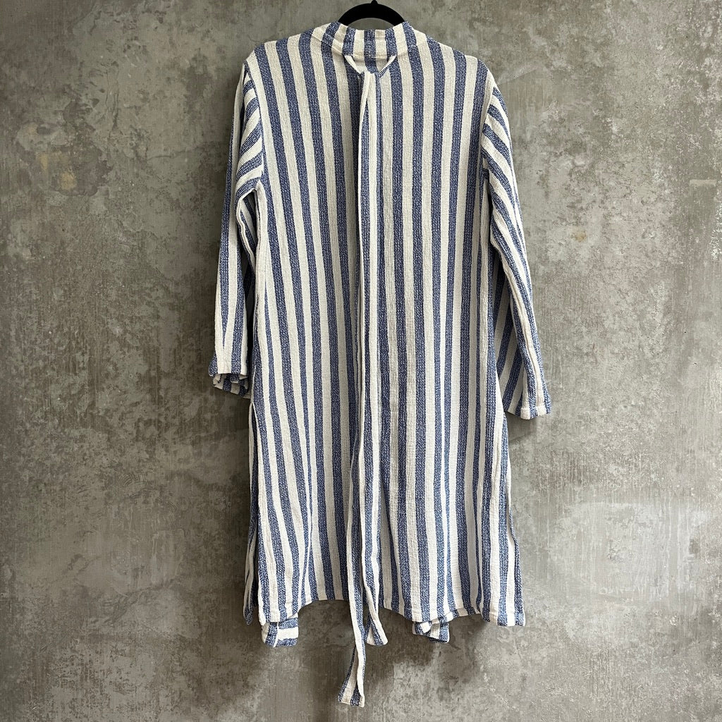 Zulu and Zephyr Nlue and White Striped Kimono