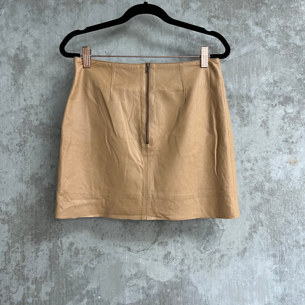 Zulu nad Zephy Brown Lather Skirt With Raw Hem